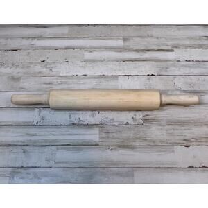Wood Rolling Pin 21" Long with Rod 4.5 " Handles J K Adams Vermont